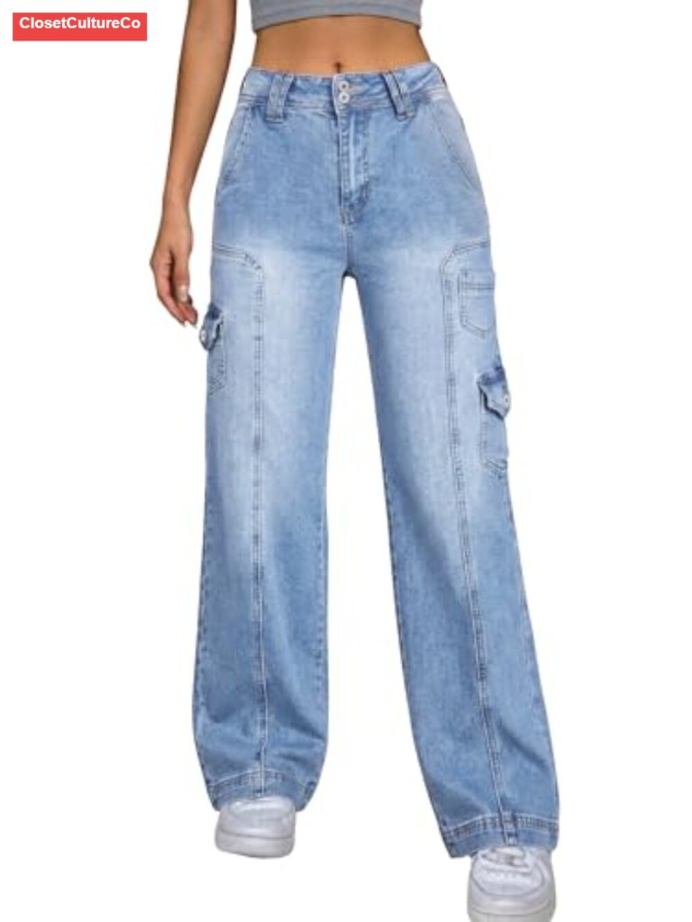 EMMIOL Cargo Jeans Y2K Wide Leg Baggy Denim Pants